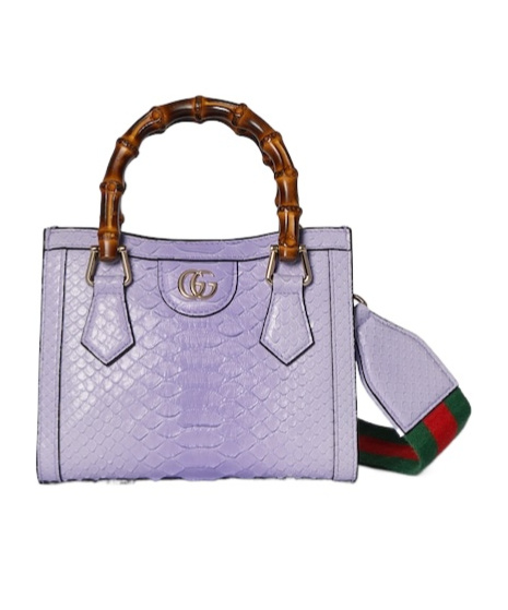 Gucci Diana Small Python Tote Bag In Purple