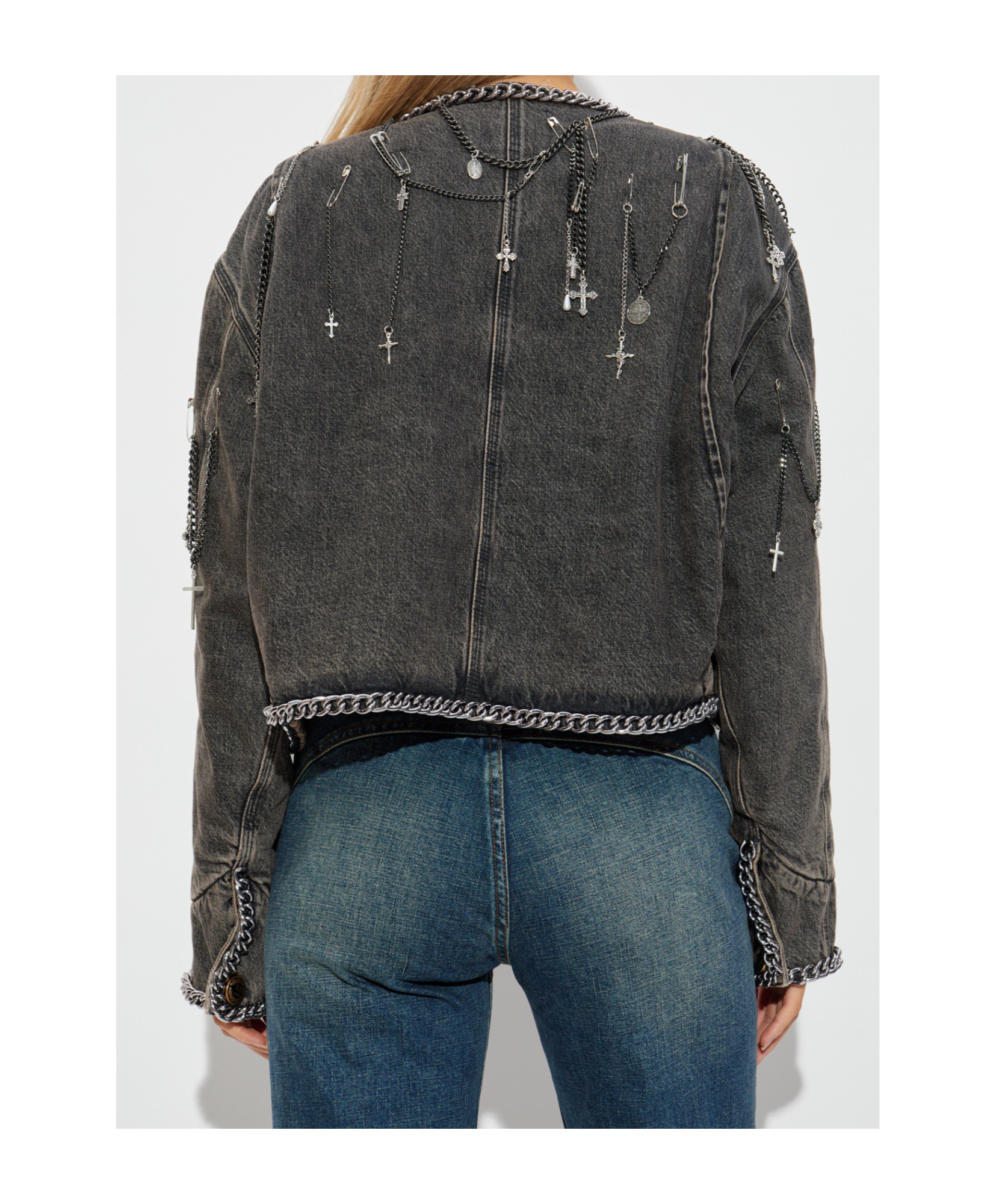 R13 Long Sleeve Denim Jacket In Gray