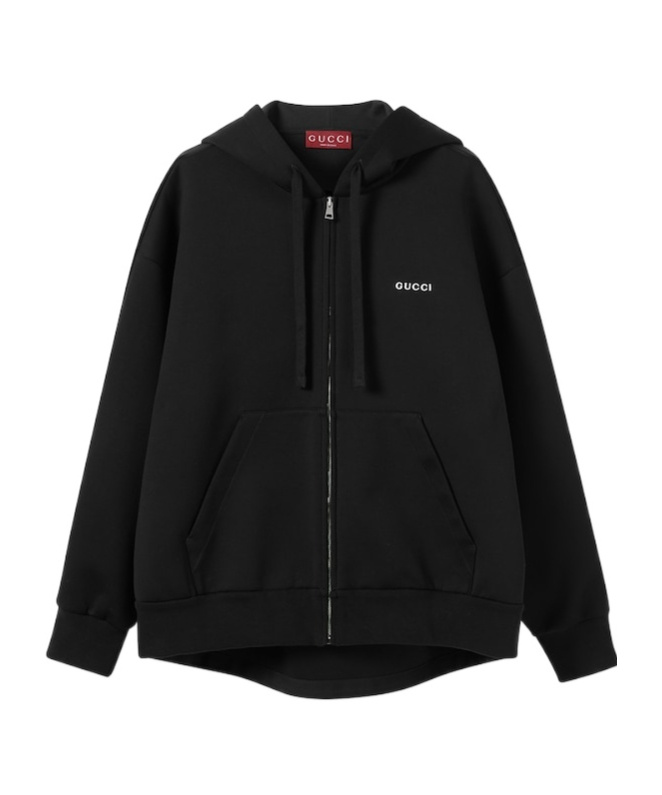 Gucci Cotton Jersey Hooded Zip Sweatshirt In Animal Print