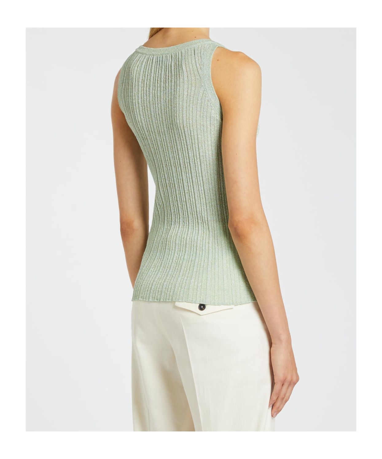 Shop Marella Lurex-embellished Vest Top