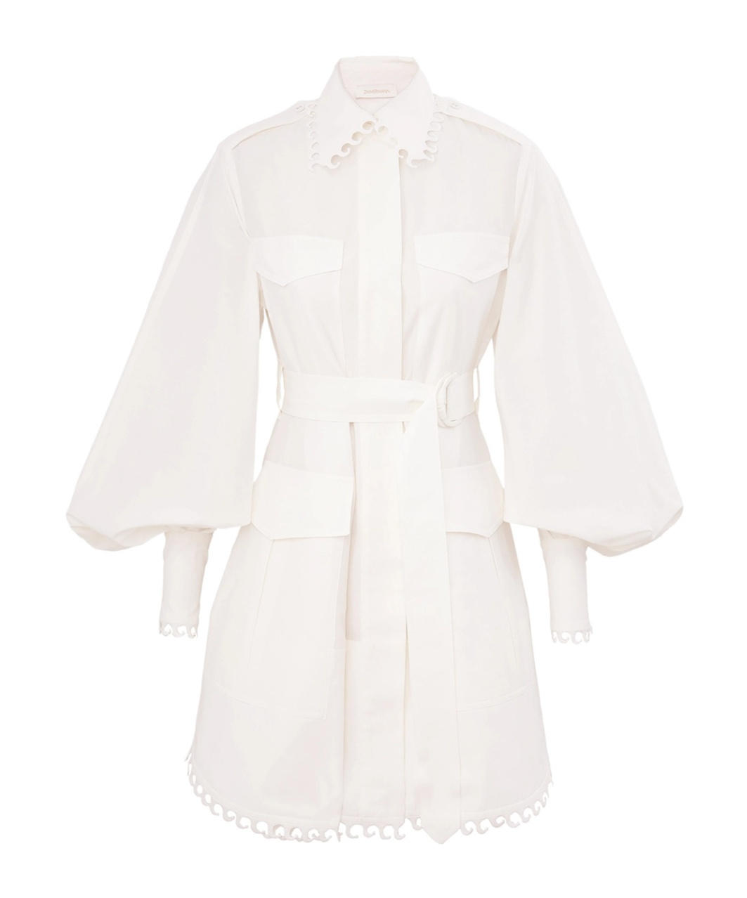 Shop Zimmermann Illuminate Utility Mini Dress In Ivory