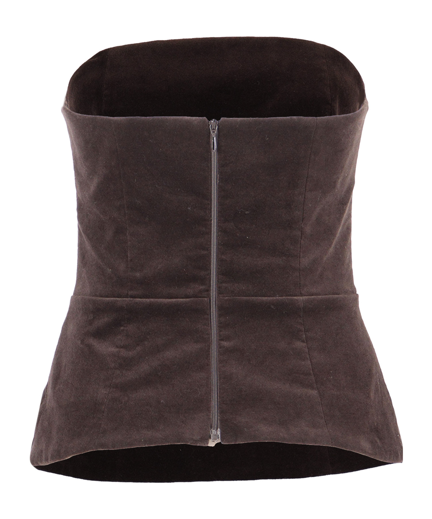 P.a.r.o.s.h Velvet Peplum Top In Brown