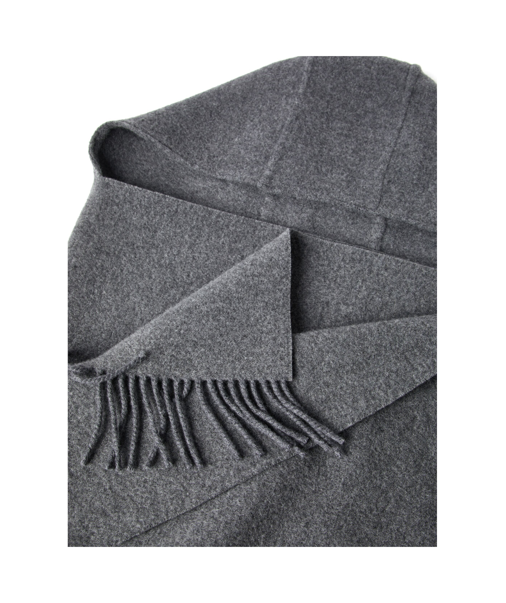 Brunello Cucinelli Hooded Fringed Poncho In Black