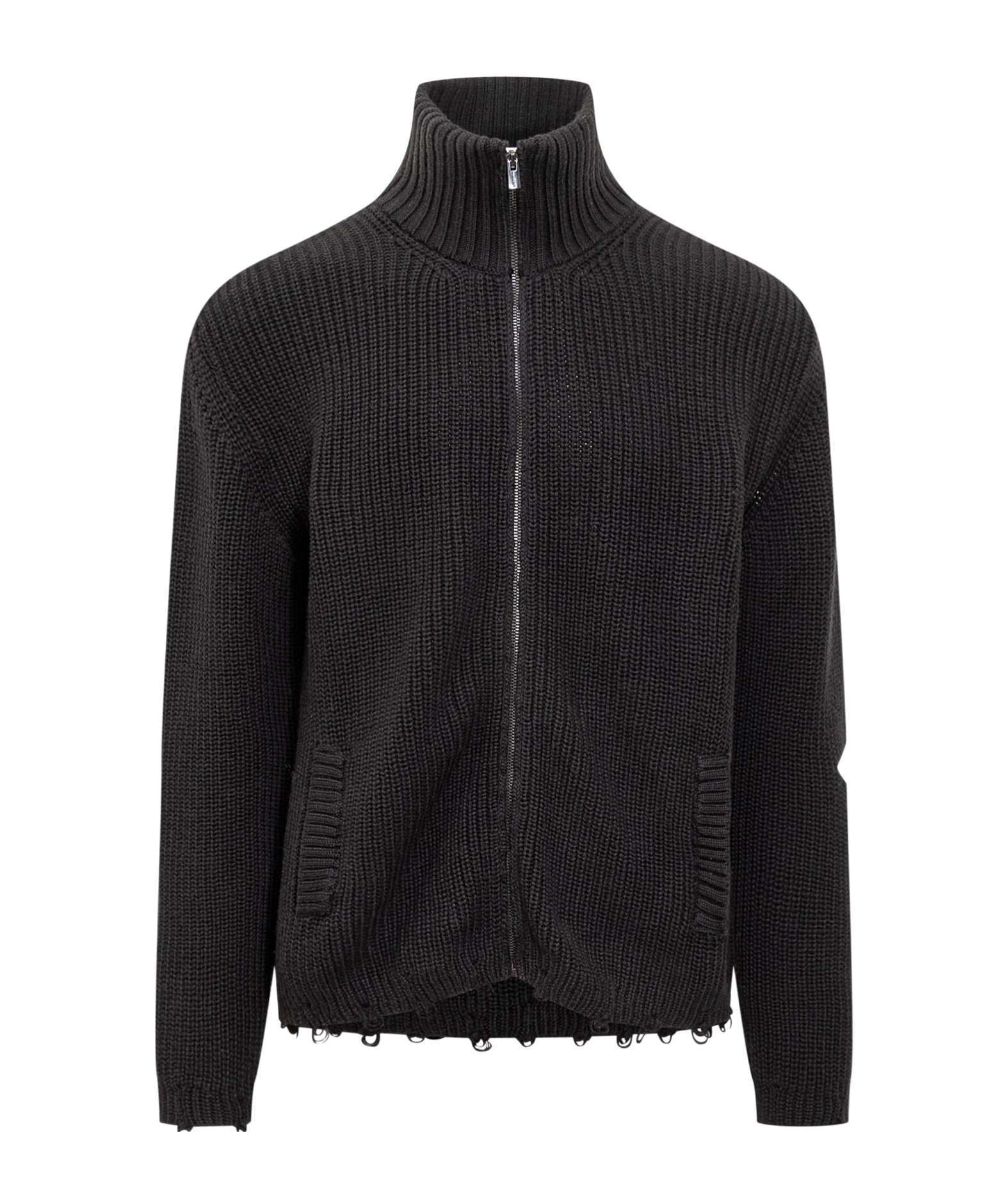 A Paper Kid Knitted Cardigan In Black