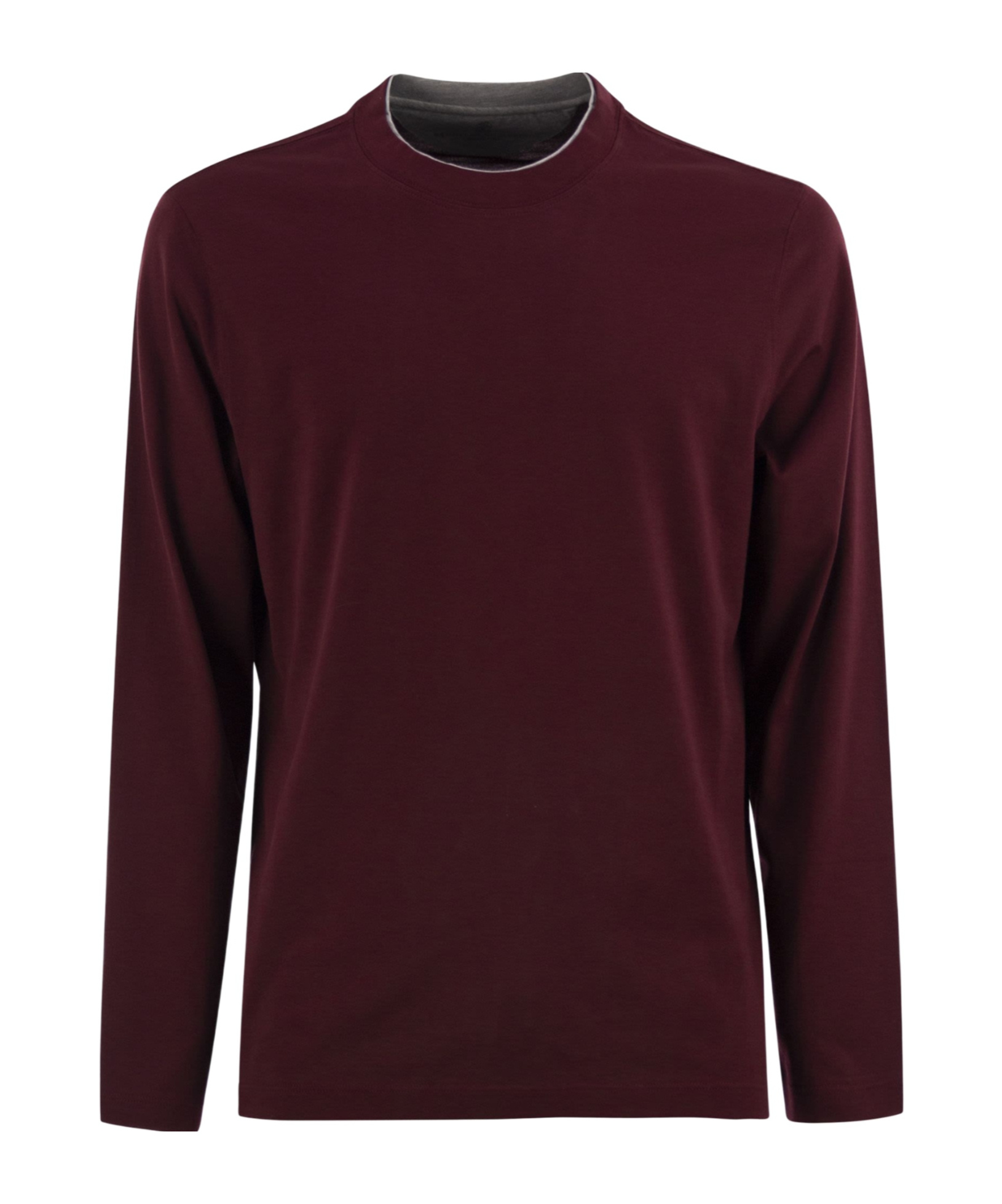Brunello Cucinelli Men Crew-neck Cotton Jersey T-shirt With Long Sleeves