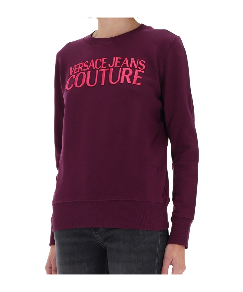 Versace Jeans Long-sleeved Sweatshirt In Burgundy
