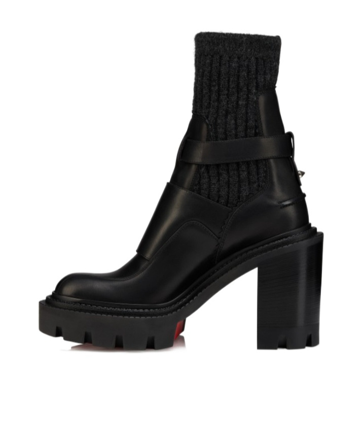 Christian Louboutin Chunky Heeled Boots In Black
