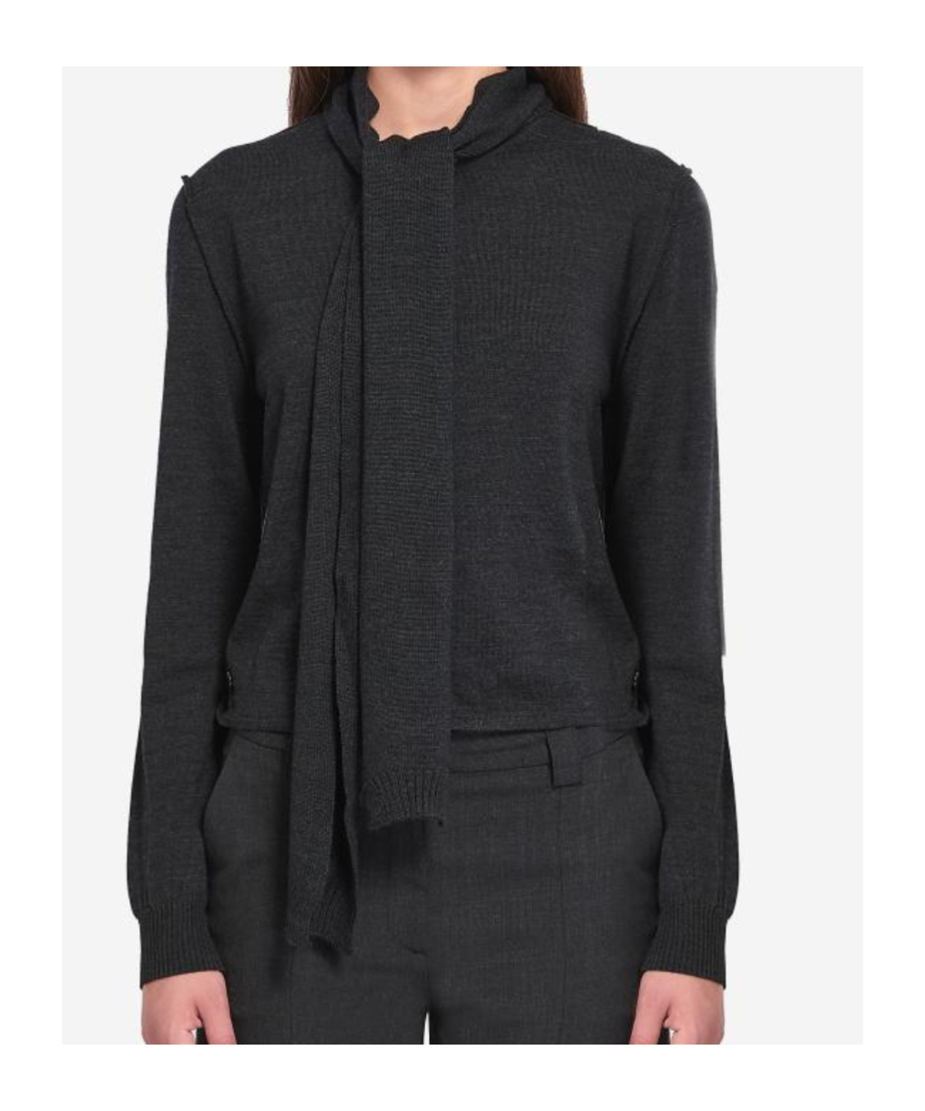 Lemaire Twisted Cardigan With Scar Anthracite In Blue