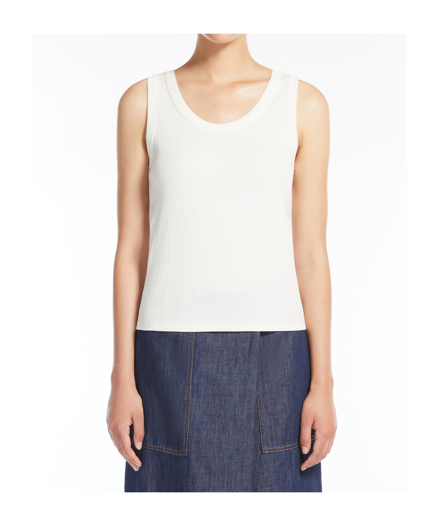 Weekend Max Mara Stretch Viscose Top In White