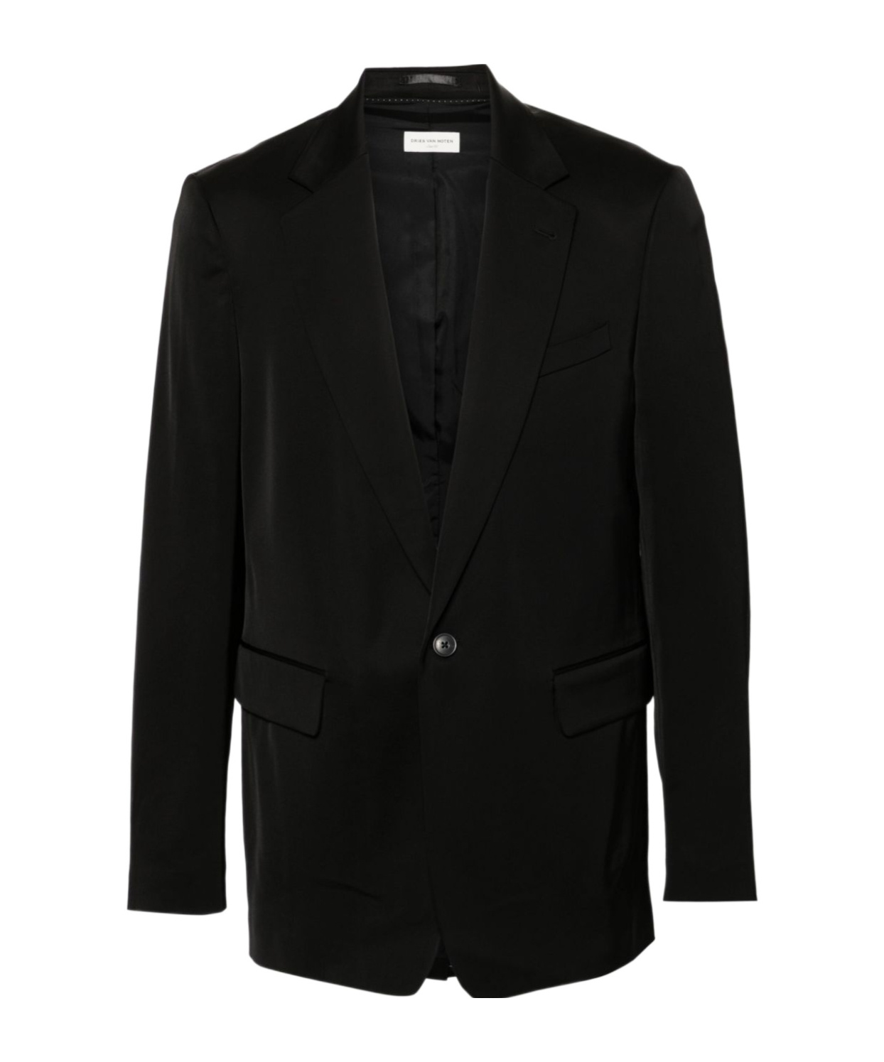 Dries Van Noten Long-sleeved Suit Coat In Black