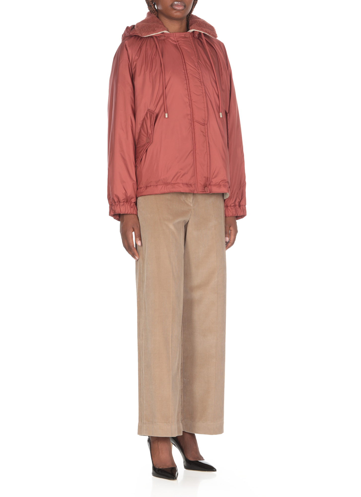 Weekend Max Mara Giacca A Vento Reversibile In Tela Antigoccia In Red