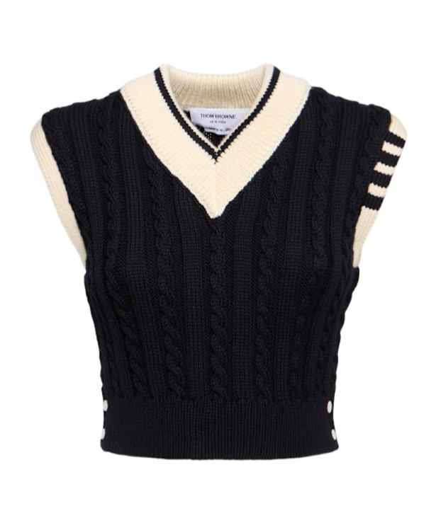 Thom Browne Striped Knitted Vest
