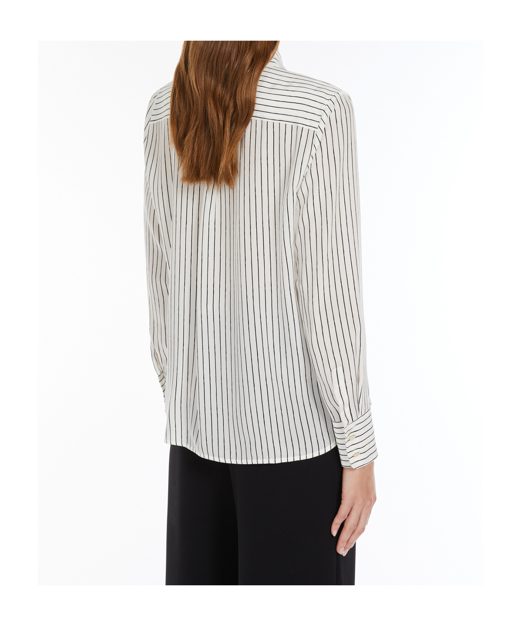 Max Mara Printed Crepe De Chine Shirt In White