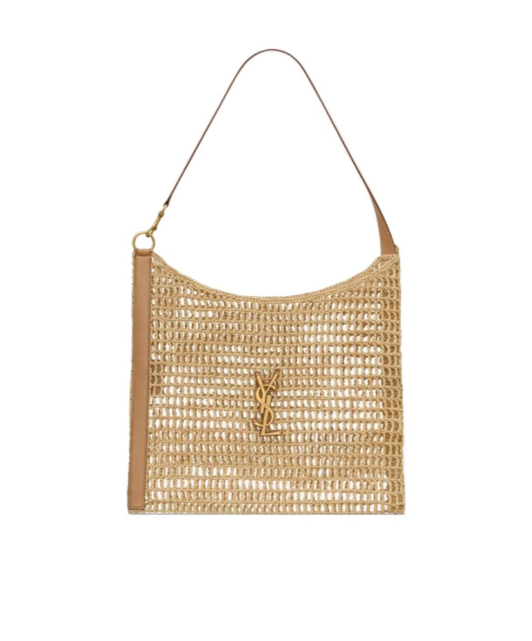 Saint Laurent Oxalis Logo Plaque Shopping Bag In Nude