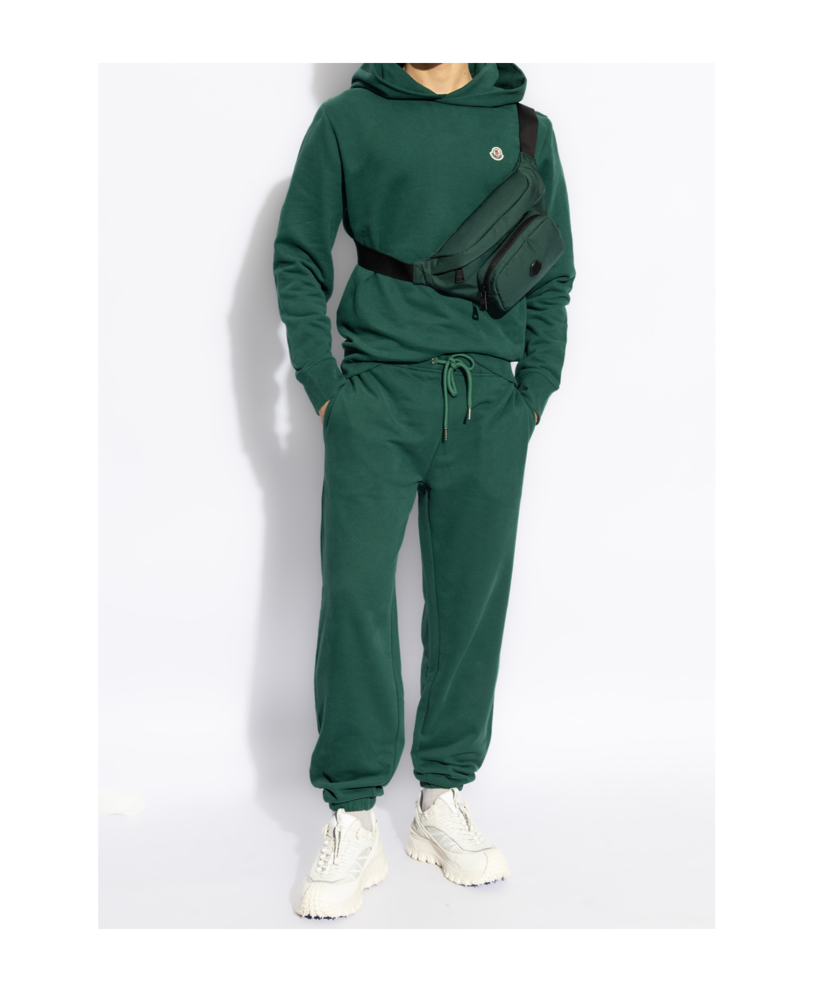 Moncler Elastic Waist Sweatpants In Green