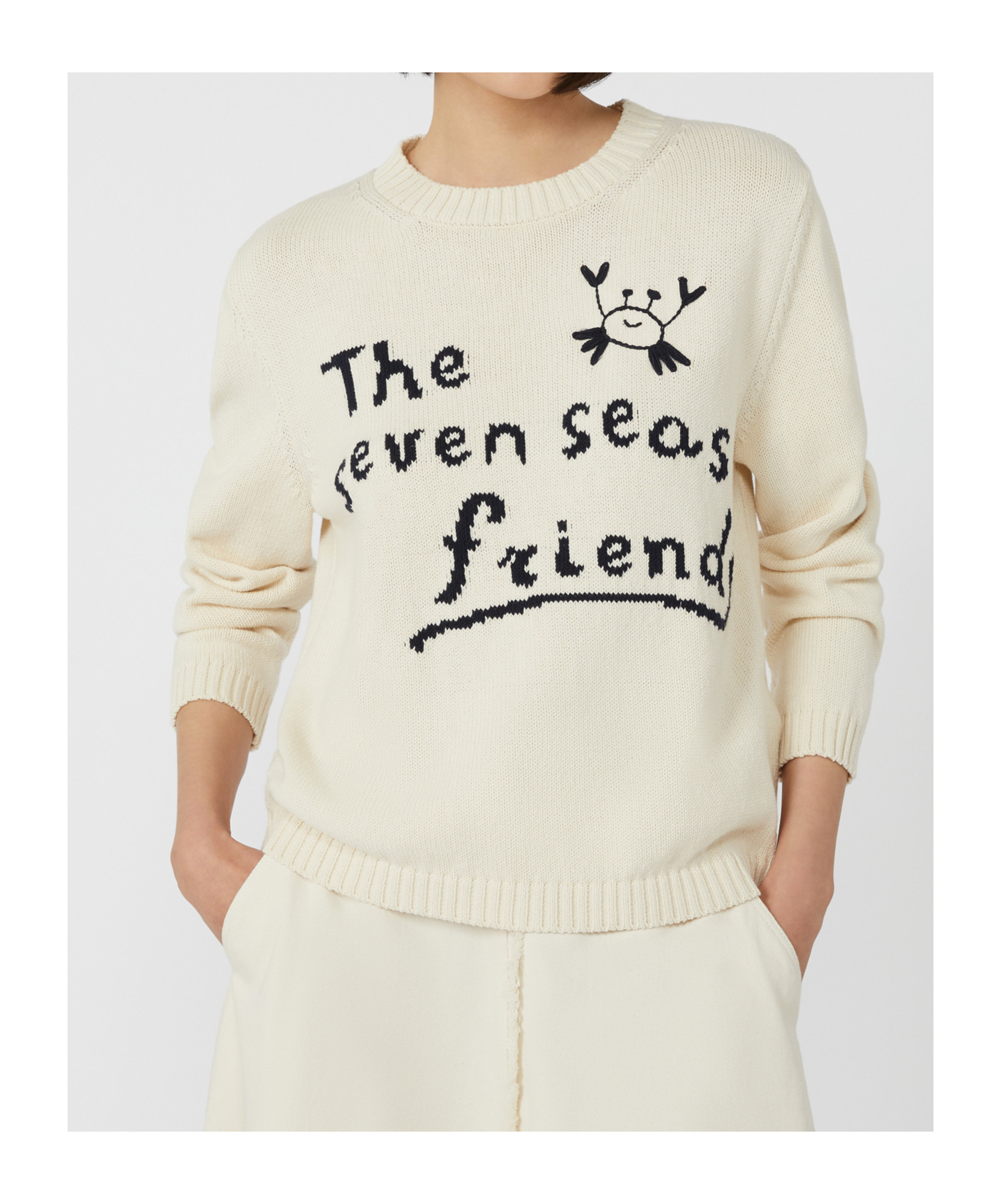 Weekend Max Mara Long Sleeve Sweater In White