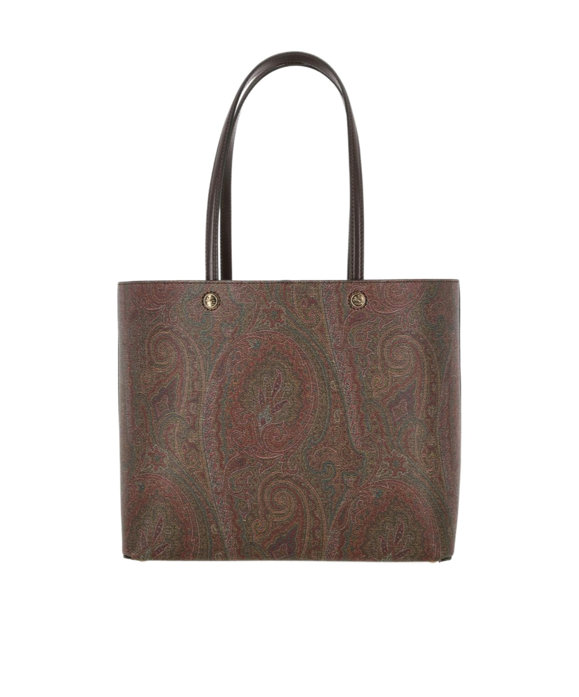 Etro Brown Shopper With All-over Jacquard Paisley Pattern In Brown