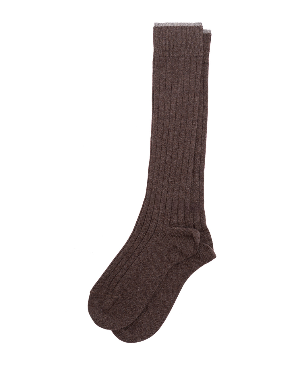 Brunello Cucinelli Ribbed Knee-high Socks In Brown