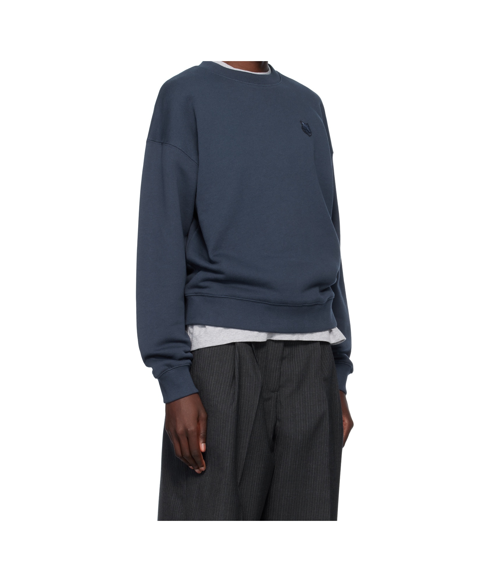 Maison Kitsuné Navy Bold Fox Head Patch Comfort Sweatshirt