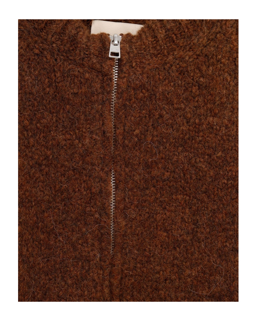 Paloma Wool Hasta Luego Zip-up Cardigan In Brown