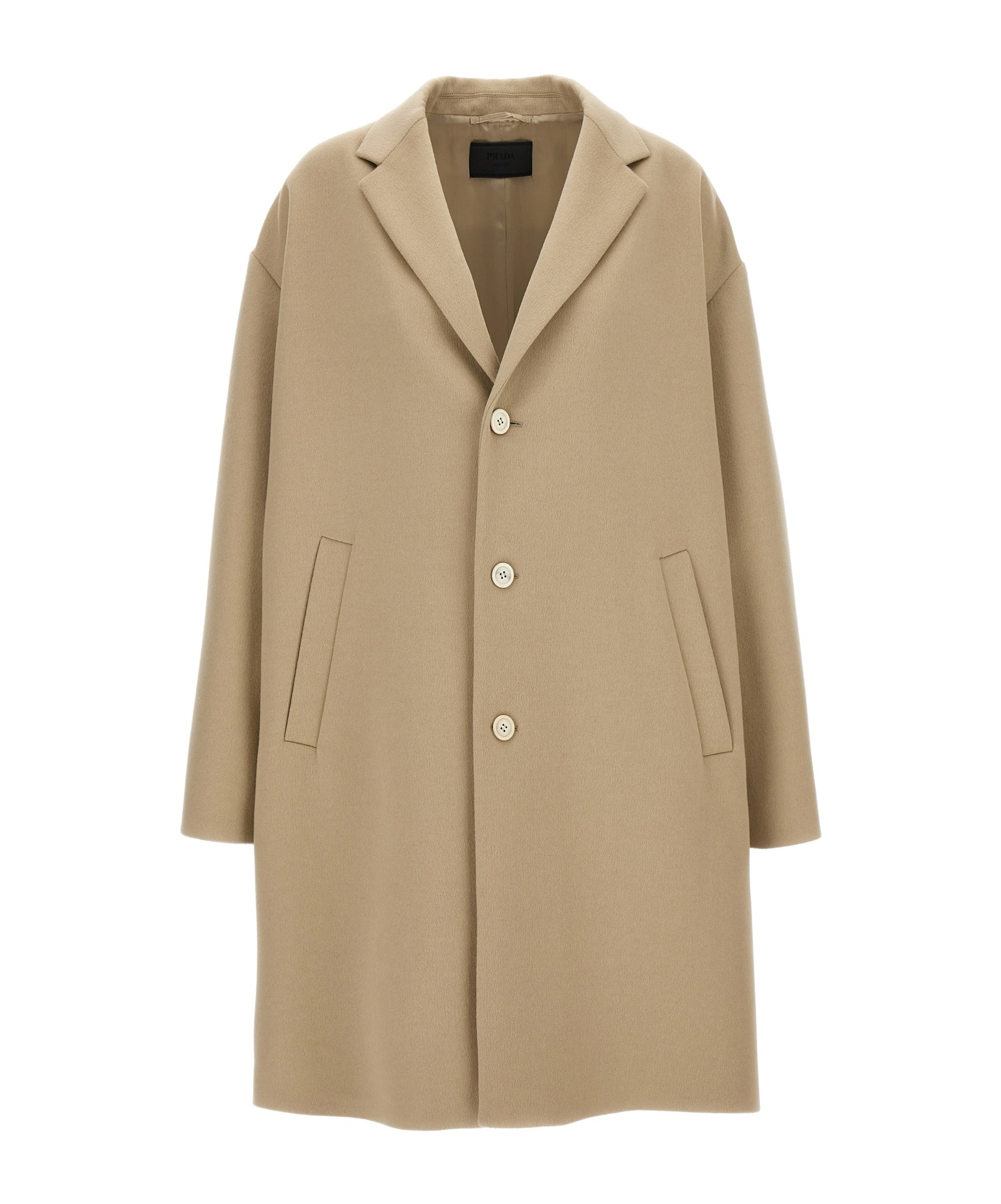 Prada Men Single-breasted Coat In Nude