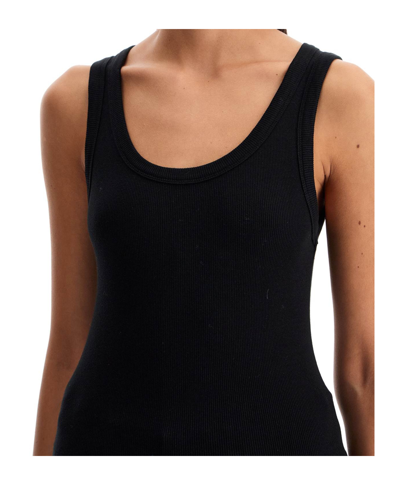 Haikure Ribbed Sleeveless Top With In Black