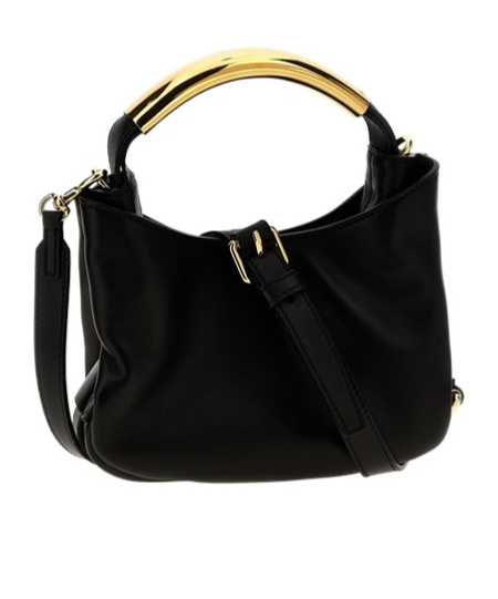 Moschino Logo Detailed Top Handle Bag In Black