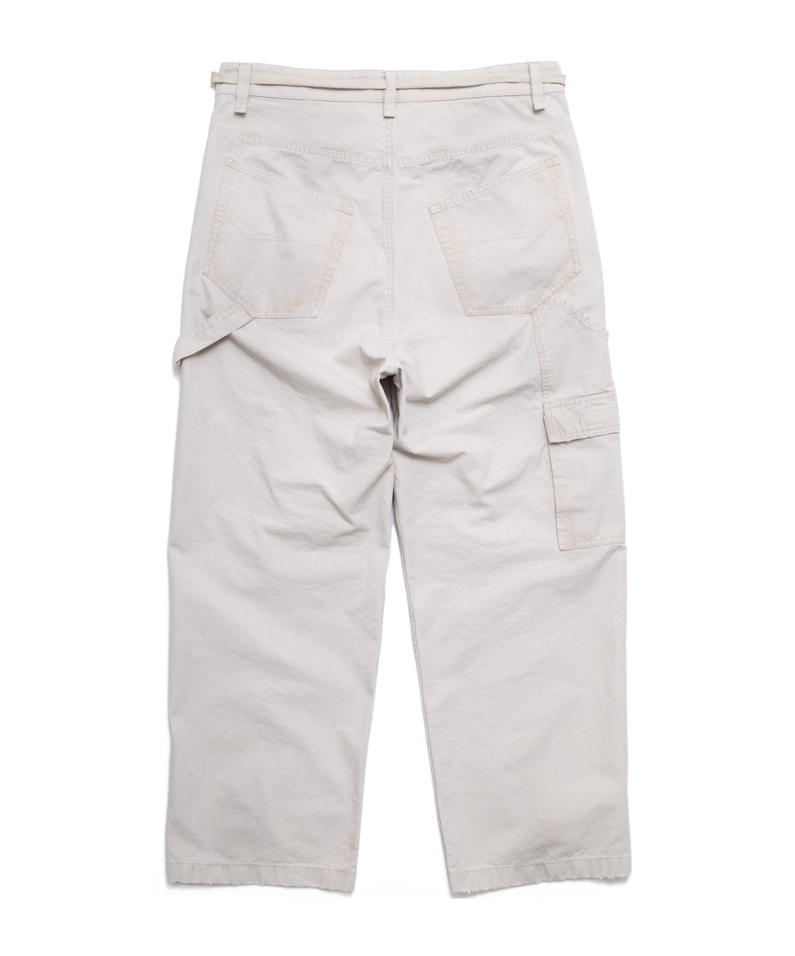 Balenciaga Drawstring Casual Pants In White