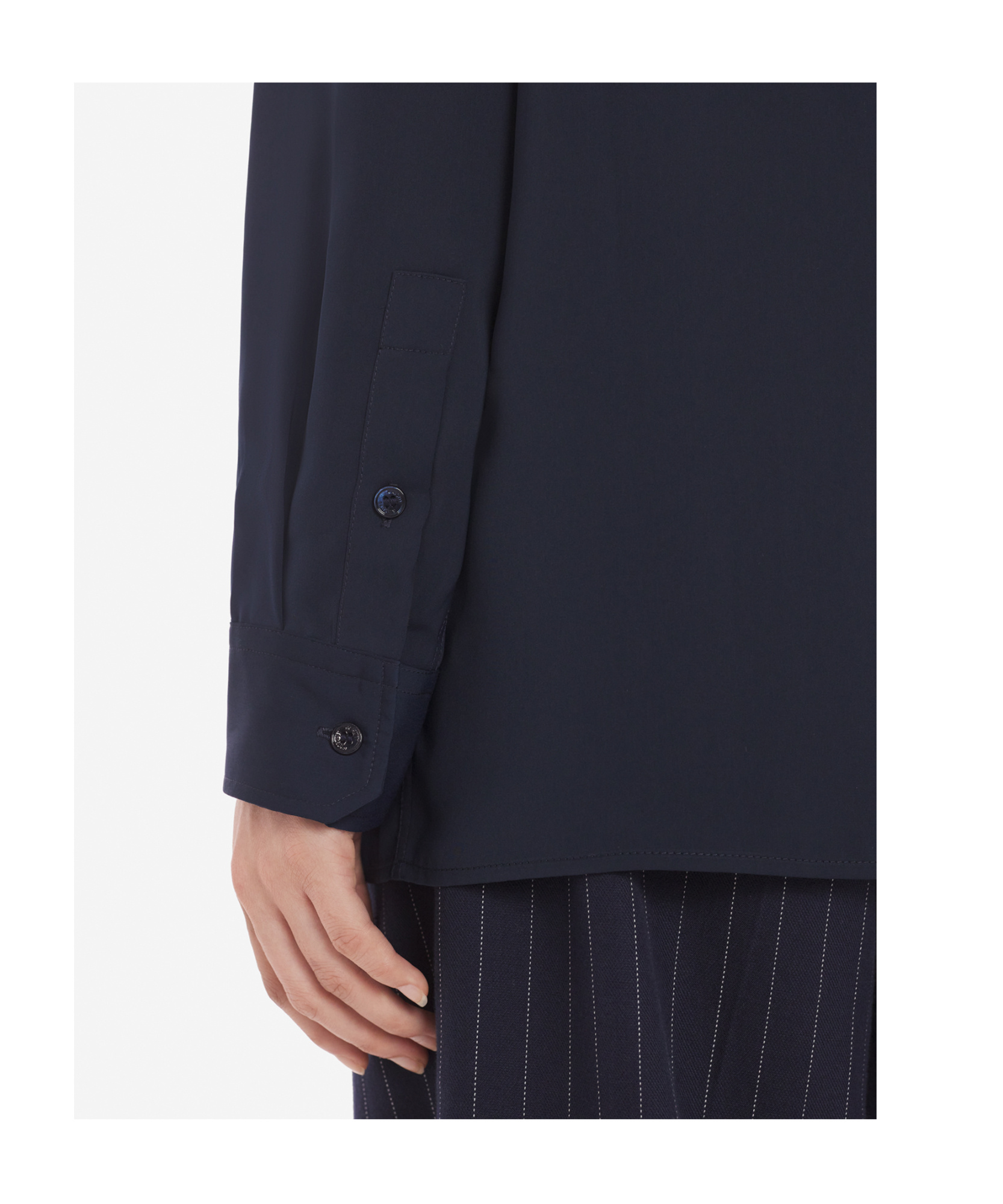 MAISON KITSUNÉ PLEAT-DETAIL COLLARLESS SHIRT