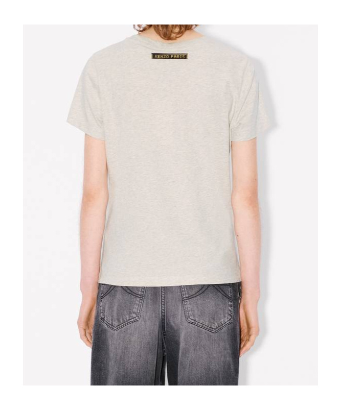 Kenzo Elephant-print Cotton Top In Gray