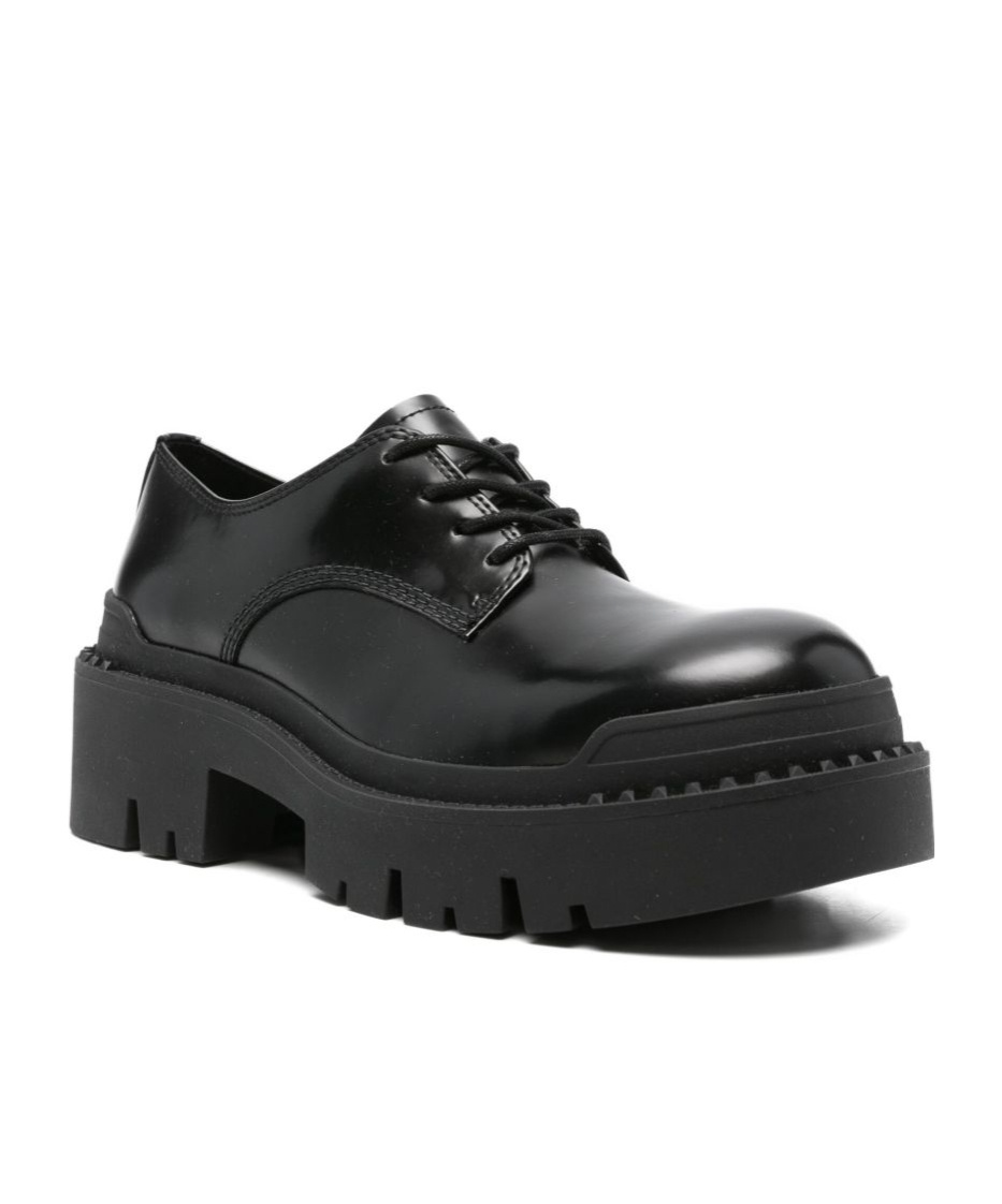 Ash Lace-up Platform Derby Shoes In Black