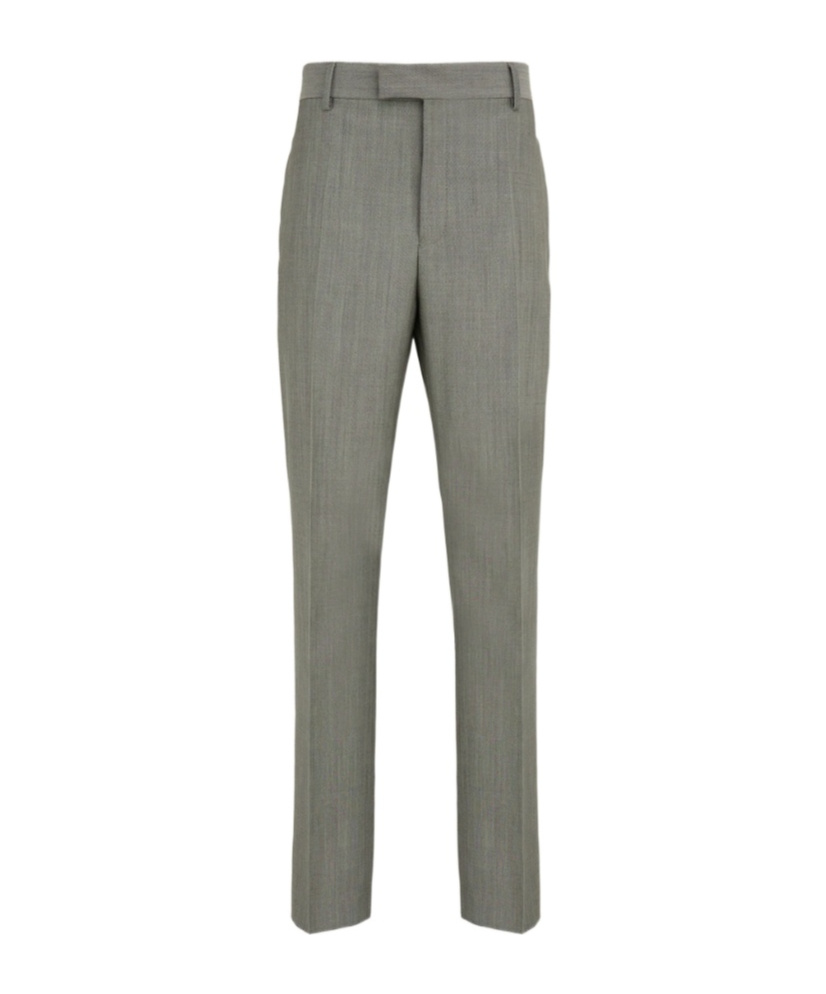 Ferragamo Flat Front Tailored Trouser In Gray