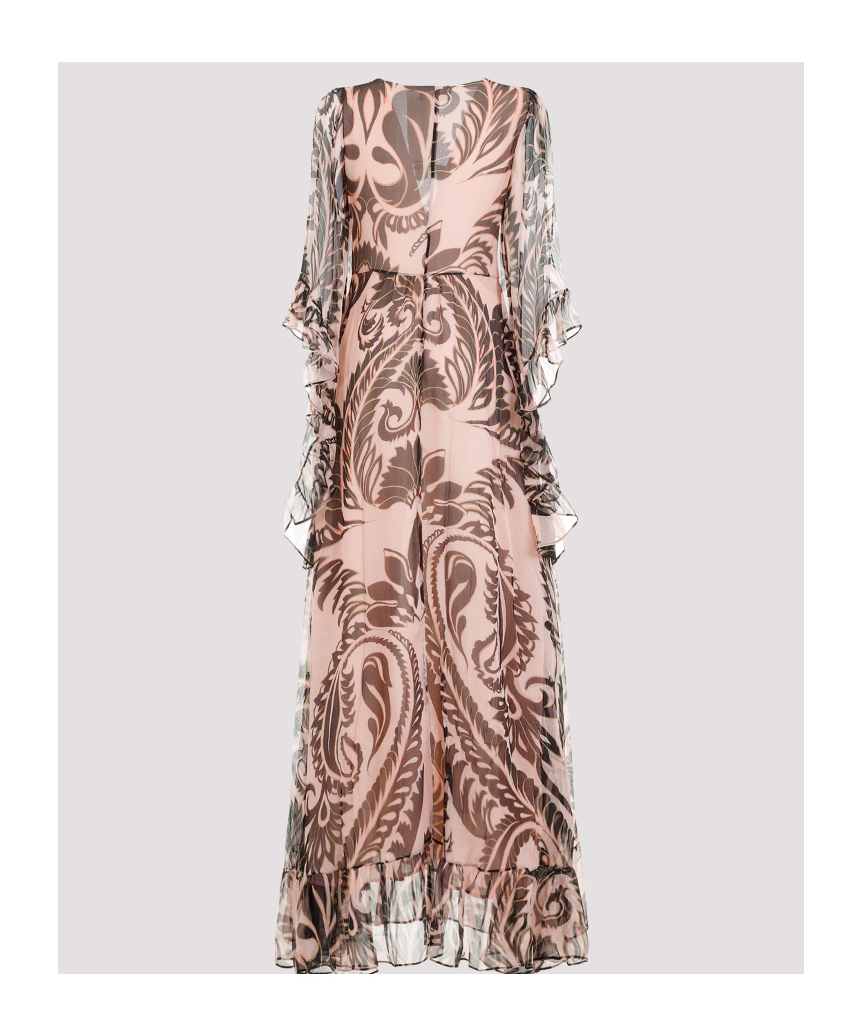 Etro Silk Long Dress In Nude