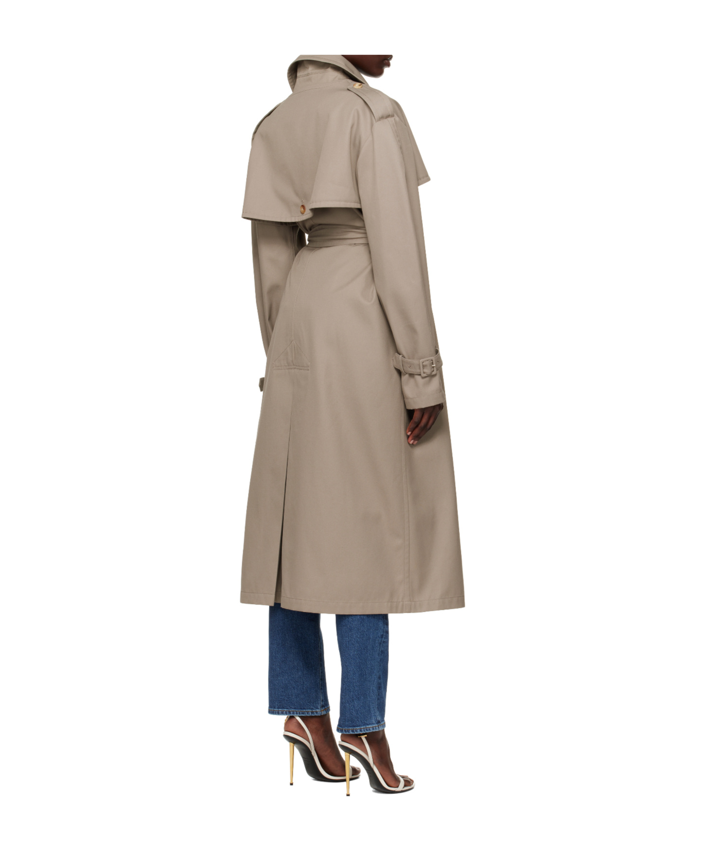 Moschino Tailored Twist Trench Coat In Green