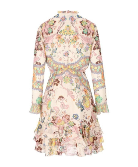 Etro Ruffled Mini Dress In Nude