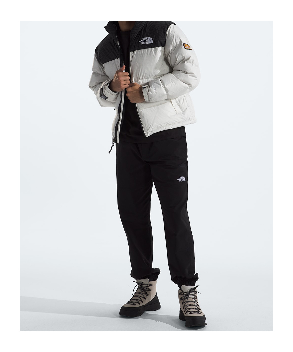 Shop The North Face Colourblock Puffer Jacket In White