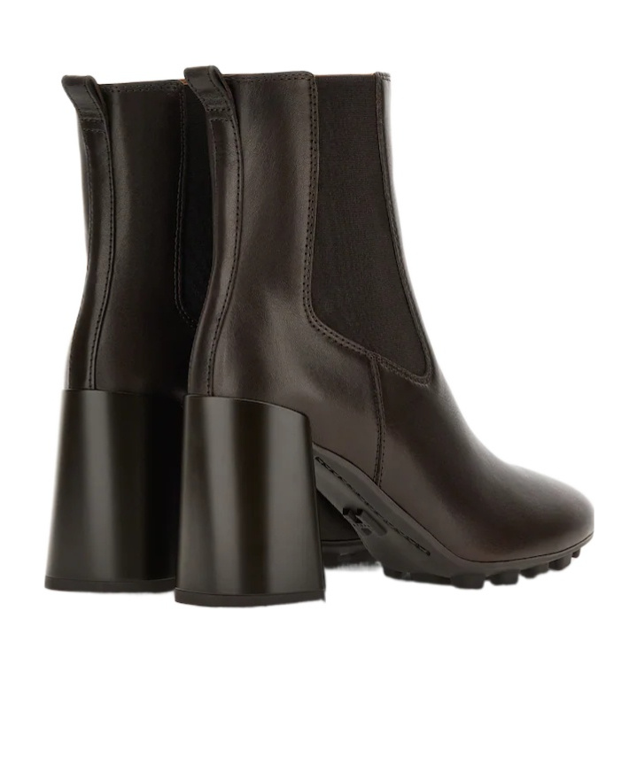 Hogan 90mm Block-heel Leather Boots In Brown