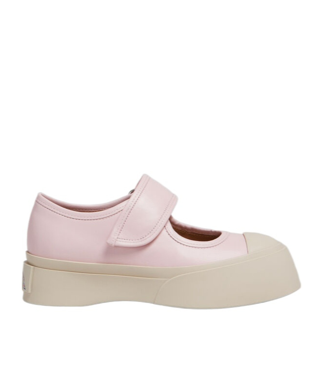Marni Pink Pablo Mary Jane Ballerina Flats In Nude