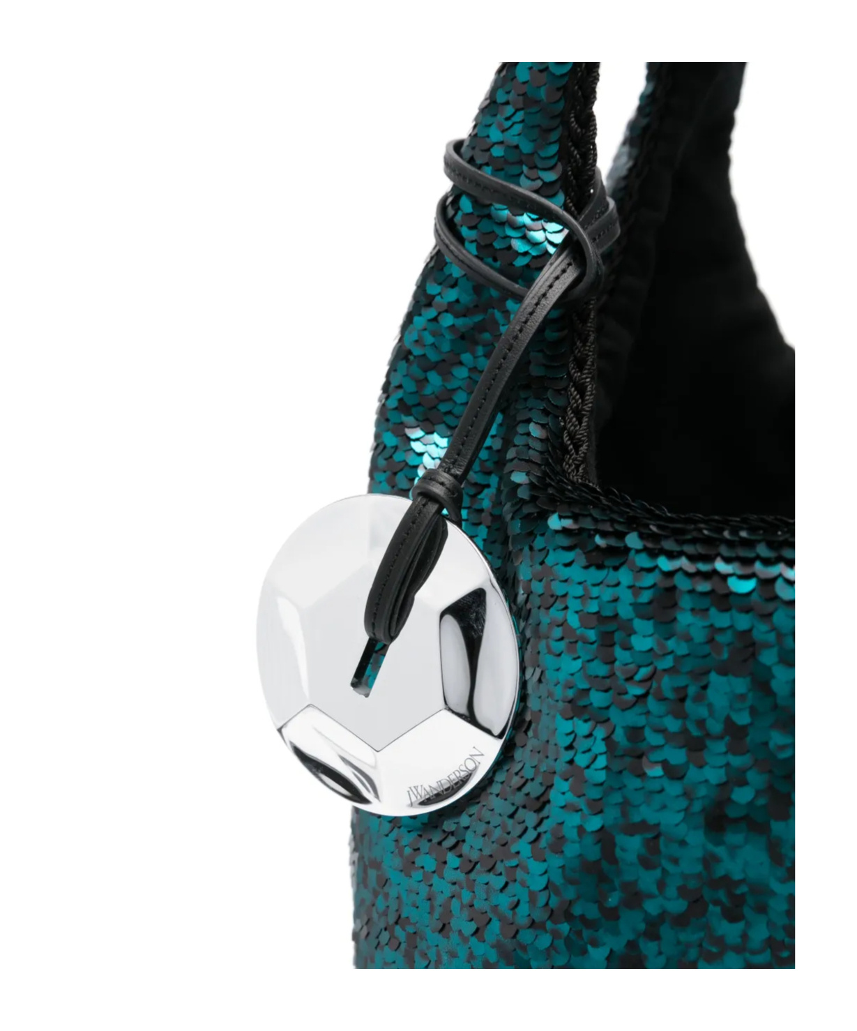 Jw Anderson Sequin Shoulder Bag In Green Polyester In Racing Green