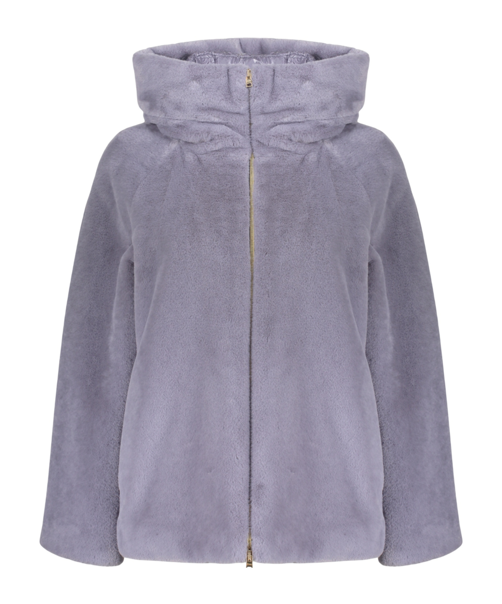 Herno Zip-up Hooded Coat In Purple