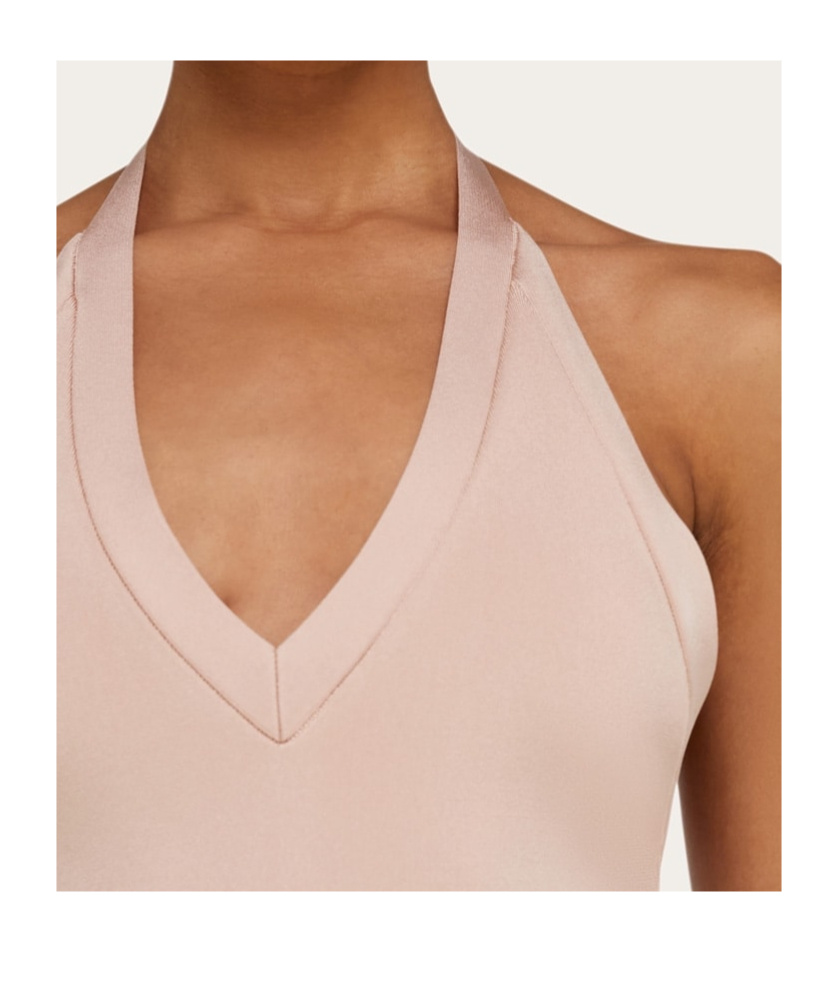 Ferragamo Knitted Halter Neck Dress In Ballet Pink
