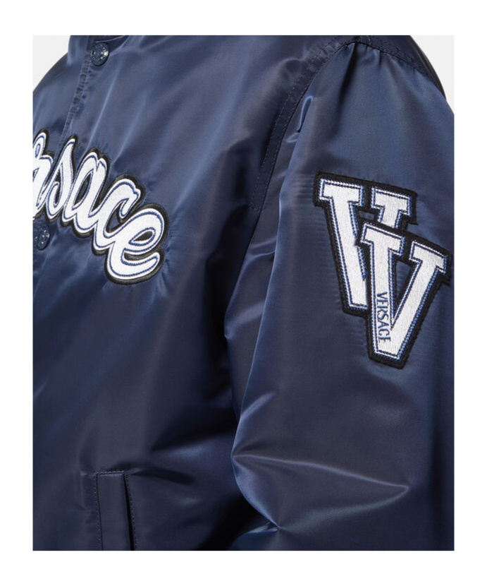 VERSACE VERSACE LOGO EMBROIDERED BUTTON-UP JACKET