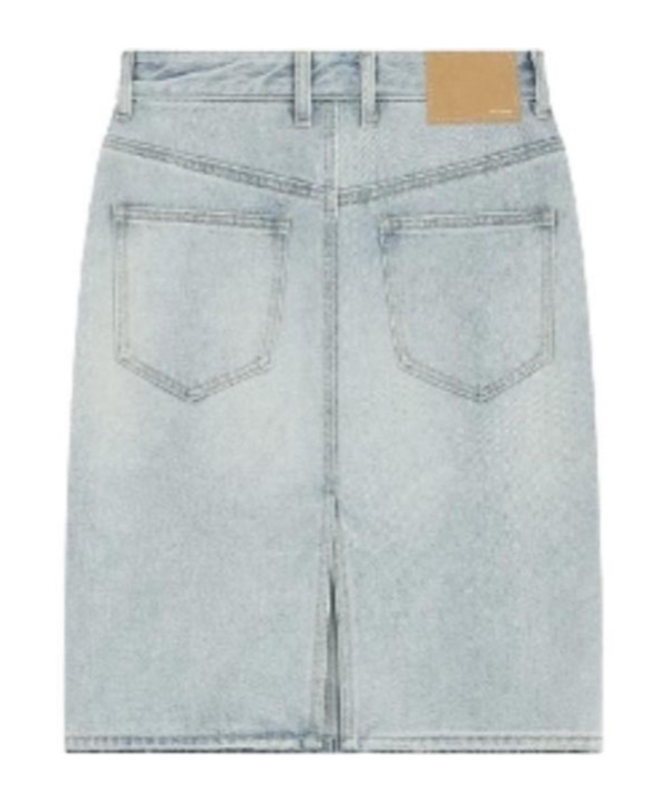 WE11 DONE LOGO PATCH DENIM SKIRT