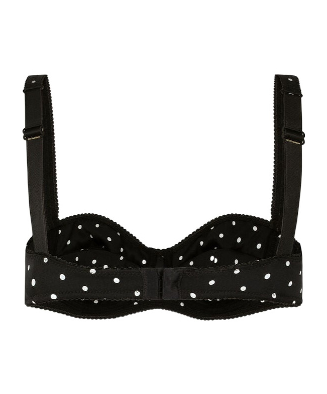 Dolce & Gabbana Polka Dot-print Balconette Bra In Black