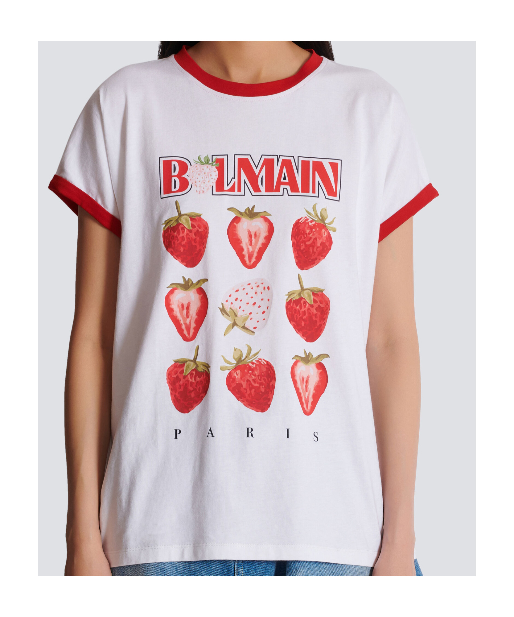 Balmain Maxi Monogram Graphic Print T-shirt In White
