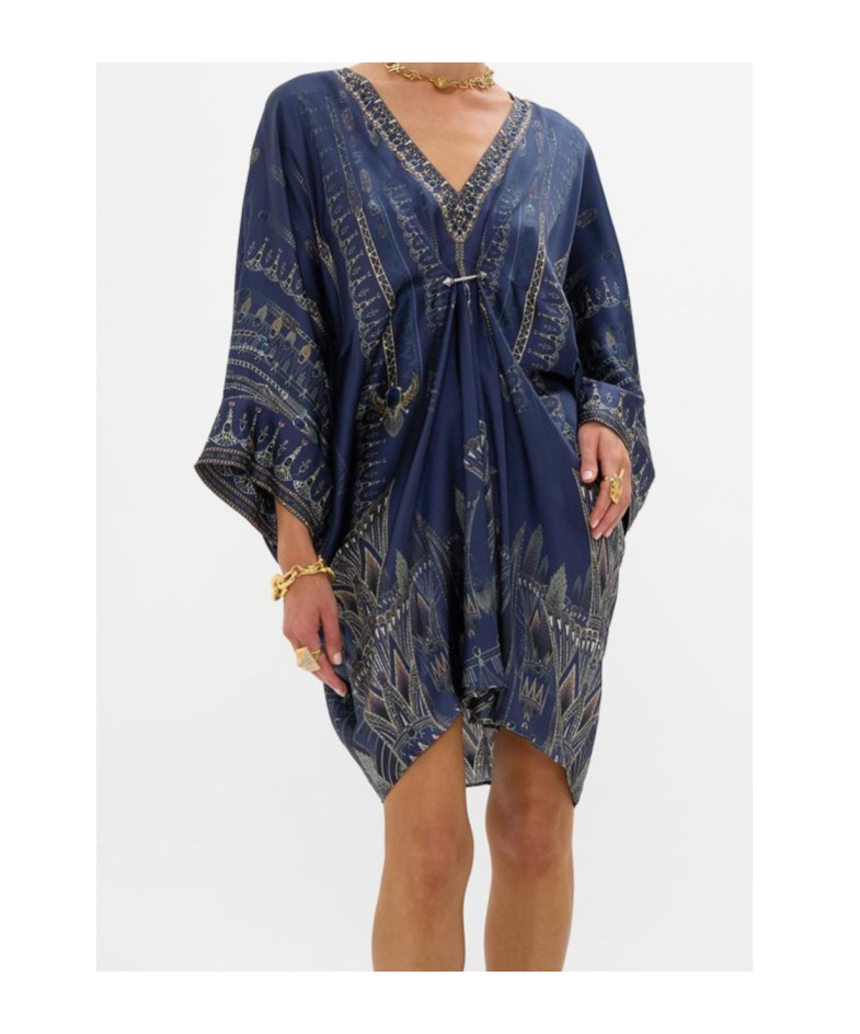 Camilla Pierced V Neck Short Kaftan The Egypt Effect In Black