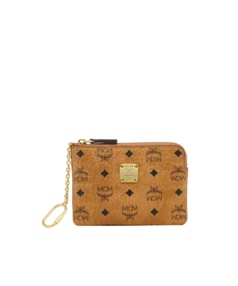 Mcm Aren Card Pouch In Visetos In Brown