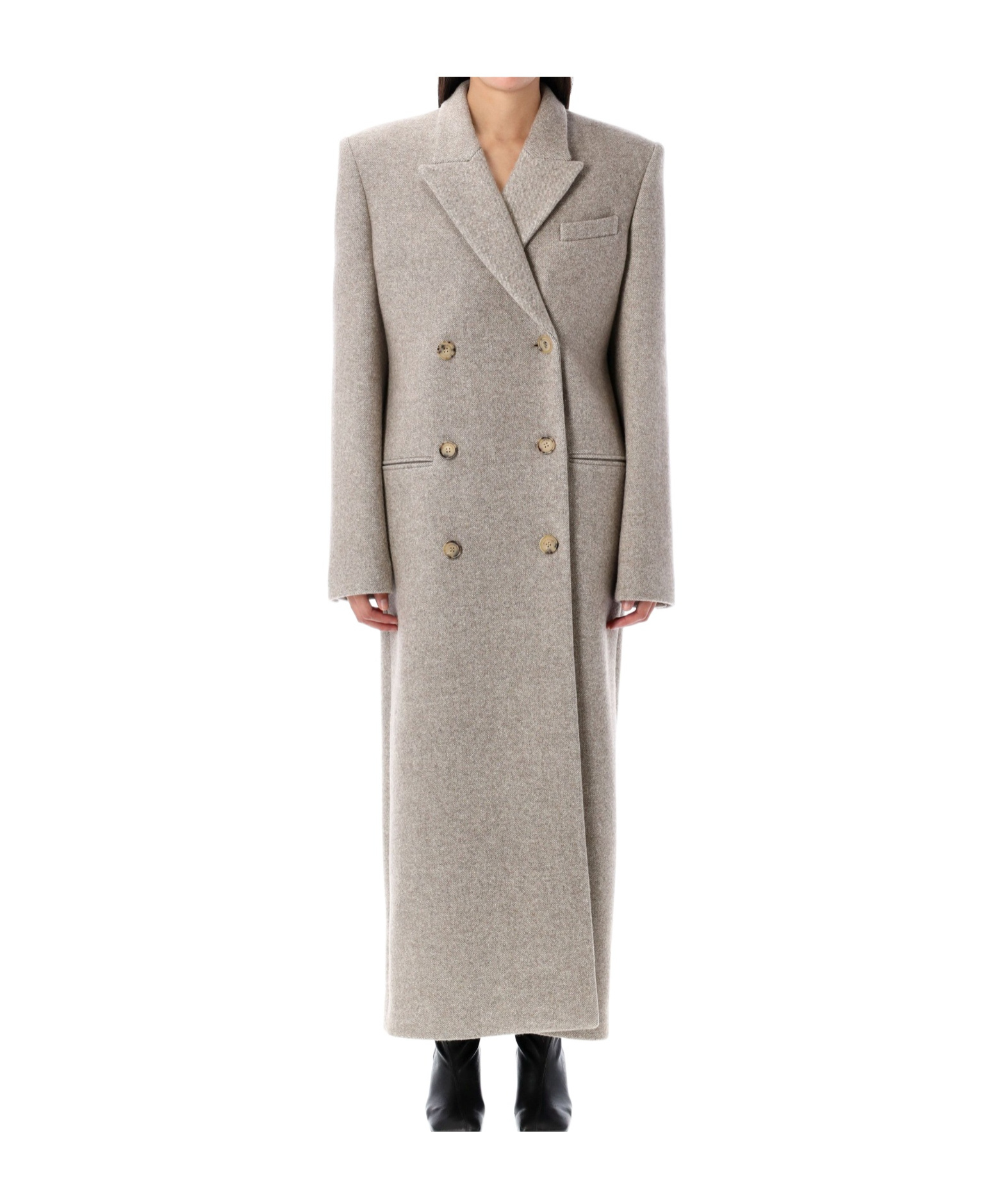 Magda Butrym Double-breasted Coat In Gray