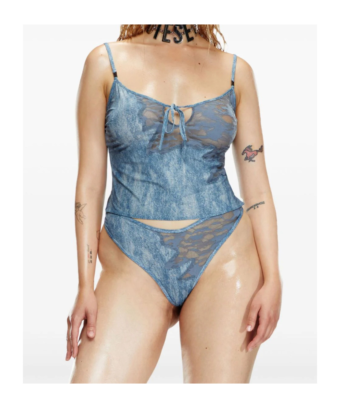 Diesel X Savage X Fenty Lace Camisole In Blue