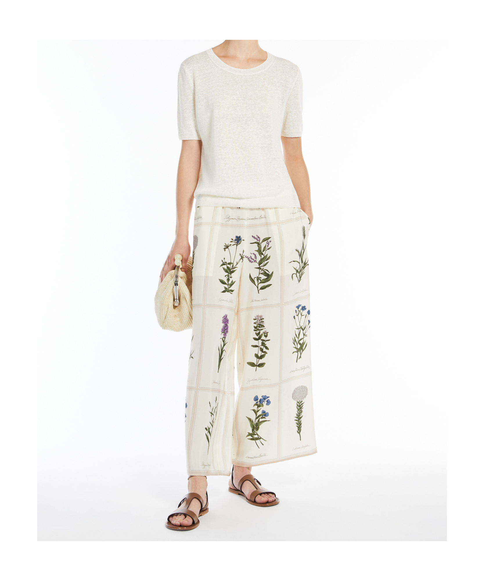 Weekend Max Mara Item O-neck Short-sleeved T-shirt In White